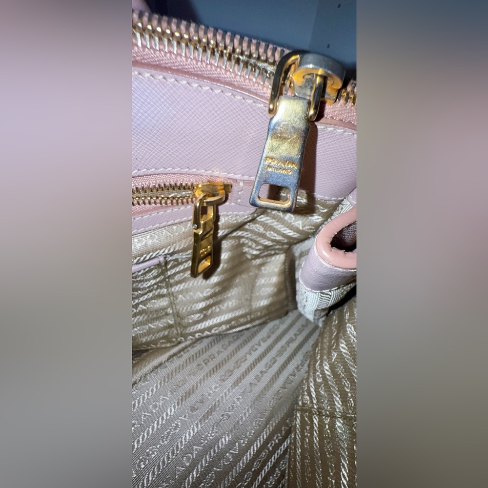 Prada Blush Pink Saffiano Satchel with Gold Hardware - Picture 11 of 15